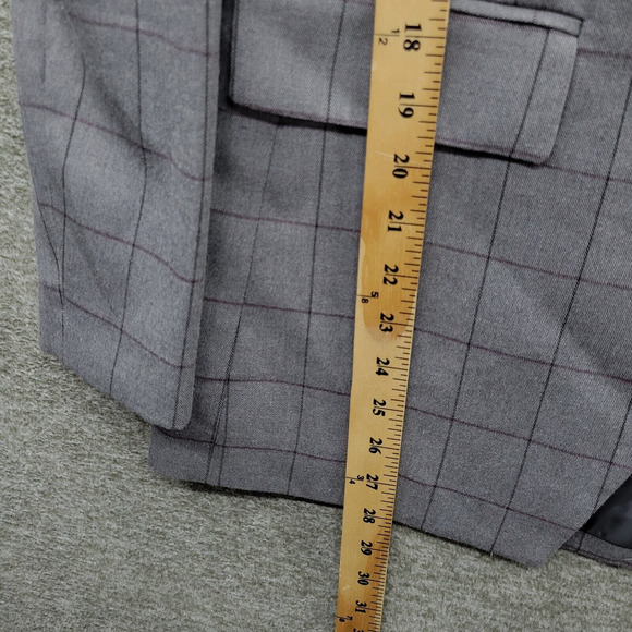 Calvin Klein Blazer Jacket Women's 4 Gray Woven Window Pane One Button NWOT - Picture 8 of 12